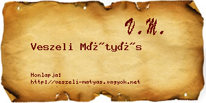 Veszeli Mátyás névjegykártya